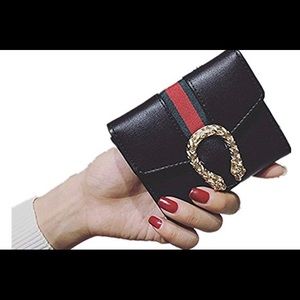 Small compact Bi-fold Pu leather pocket wallet